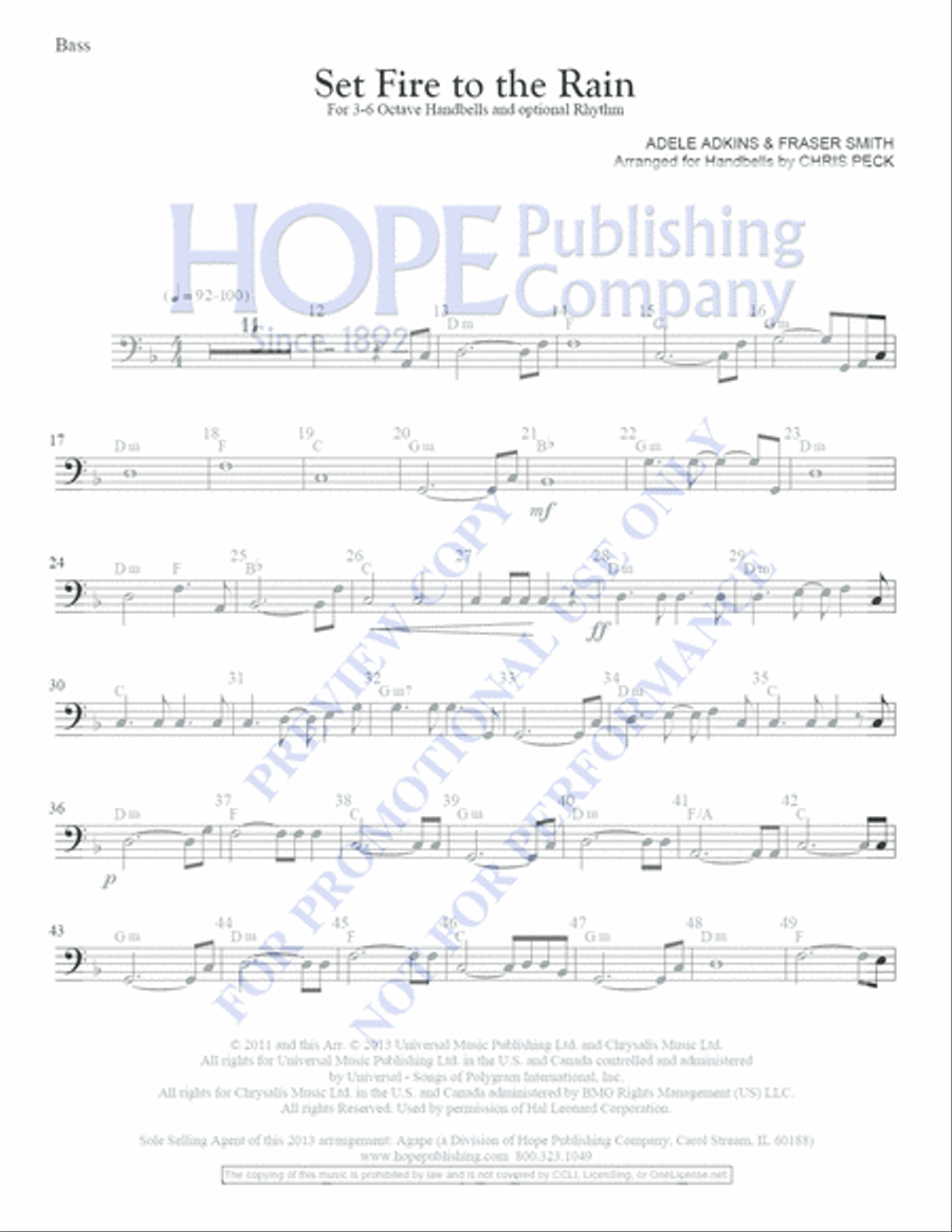 Set Fire to the Rain by Adele Adkins 5-Octaves - Sheet Music page 3