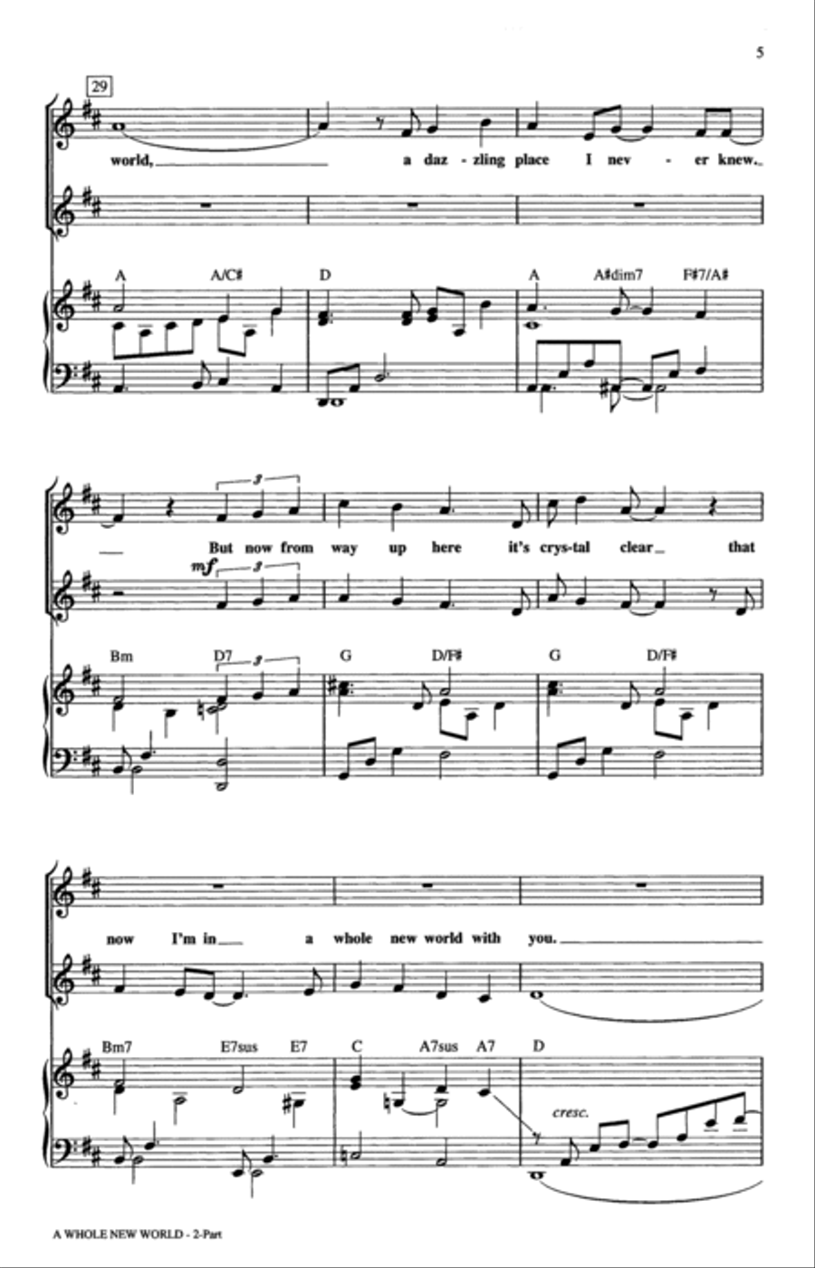 A Whole New World (from Aladdin) (arr. Ed Lojeski) 2-Part scores gallery preview page 4