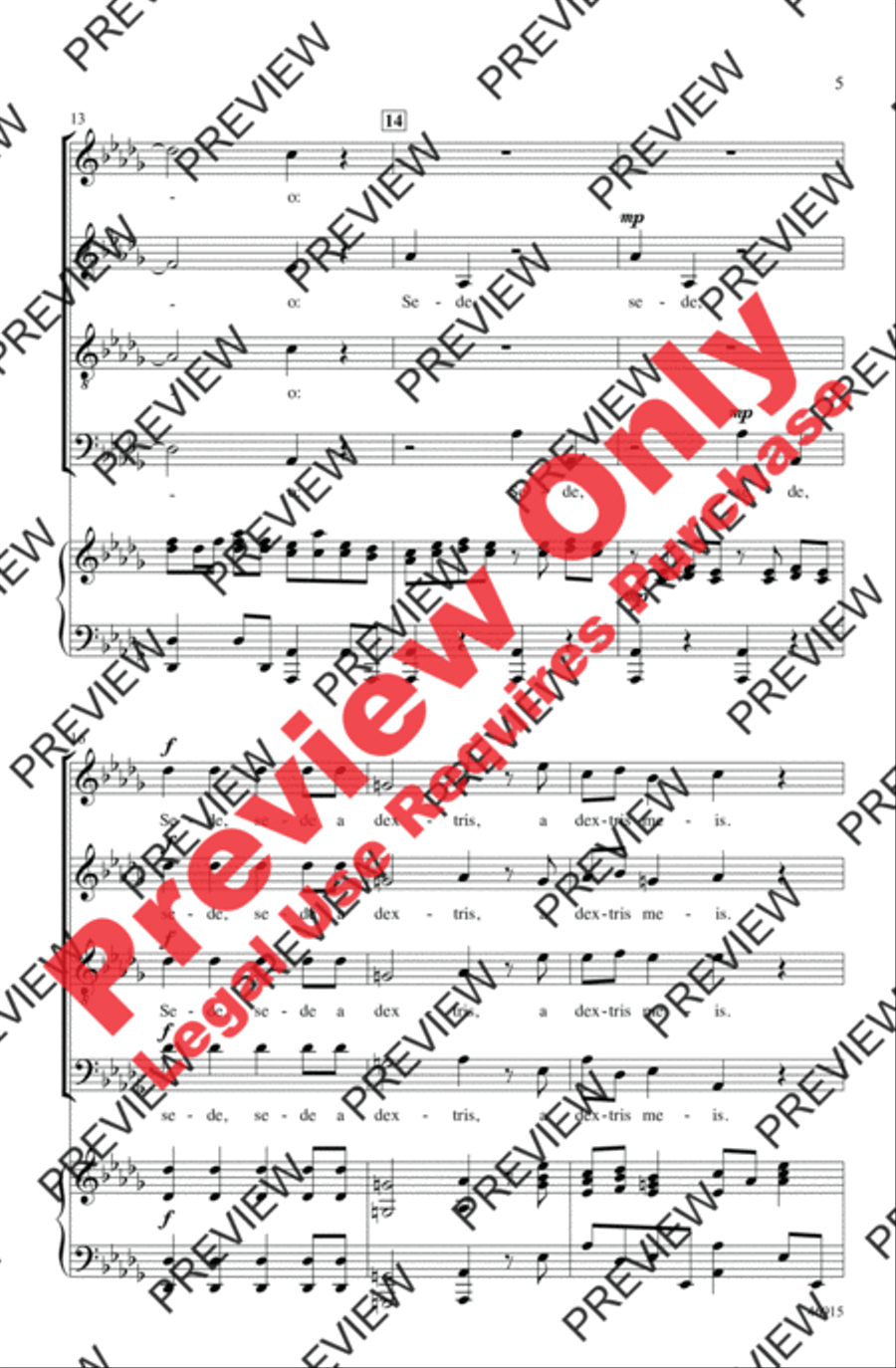 Dixit Dominus Dixit Dominus 4-Part scores gallery preview page 5