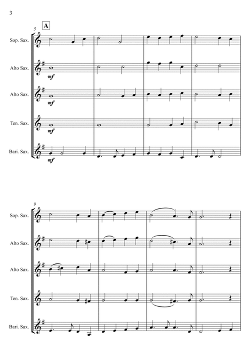 O Come, All Ye Faithful - Traditional Arrangement for Saxophone Quintet image number null