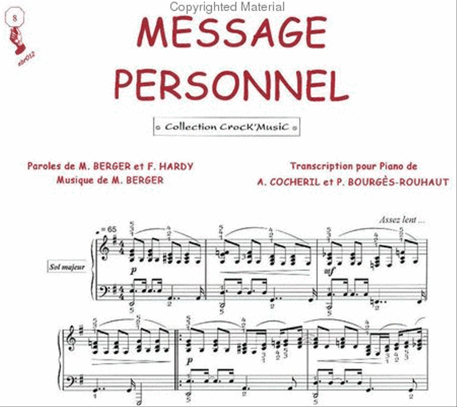 Message personnel (Collection CrocK'MusiC) Piano Solo scores gallery preview page 2