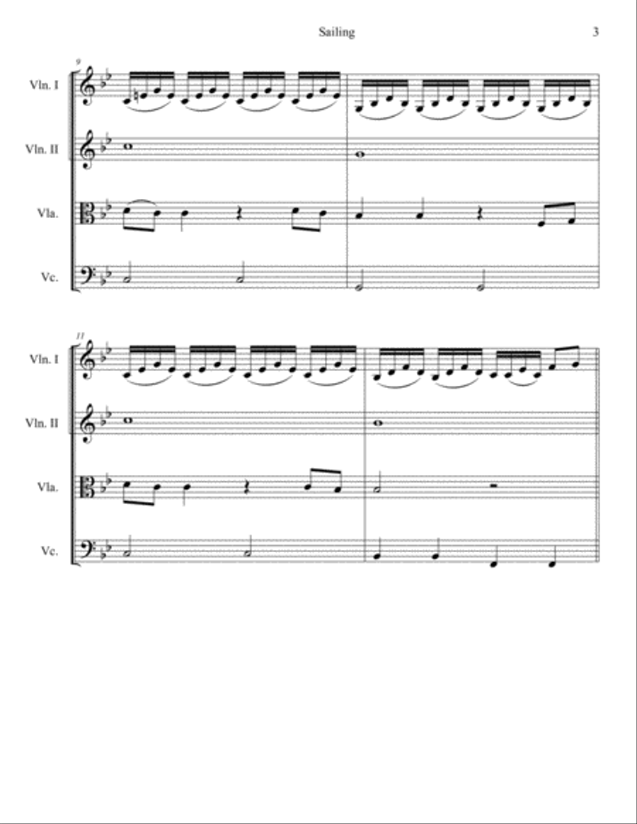 Sailing Sailing String Quartet scores gallery preview page 3
