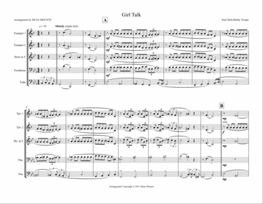 Girl Talk Brass Ensemble scores gallery preview page 1