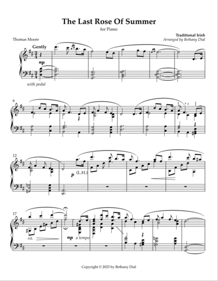 The Last Rose Of Summer The Last Rose Of Summer Piano Solo scores gallery preview page 2