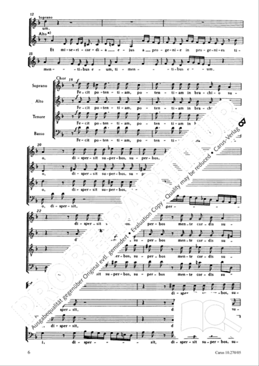 Magnificat in B flat major 4-Part scores gallery preview page 7