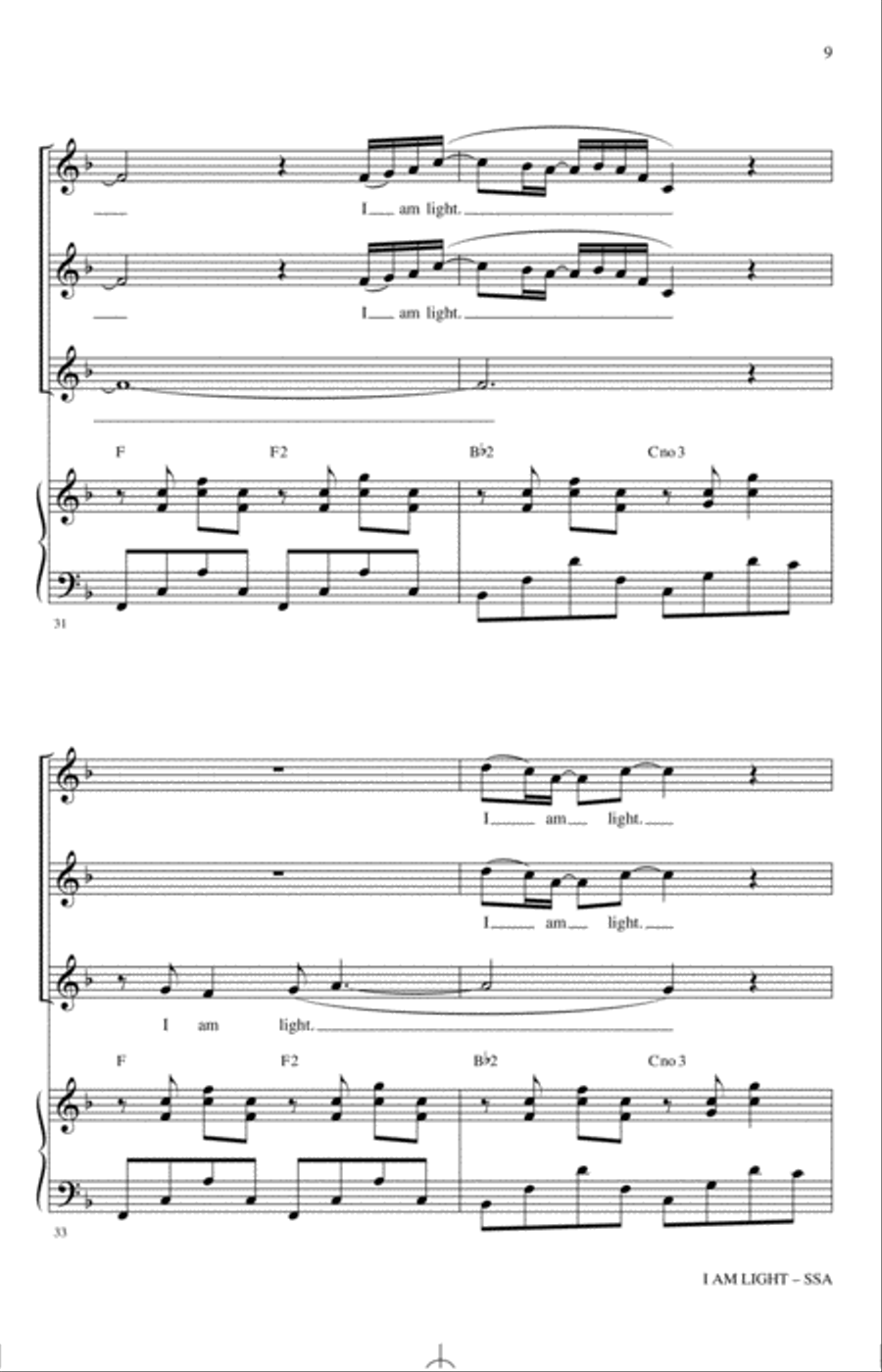 I Am Light (arr. Mark Hayes and Kimberly Lilley) SSA scores gallery preview page 8