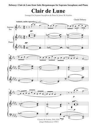 Book cover for Debussy: Clair de Lune for Soprano Sax and Piano