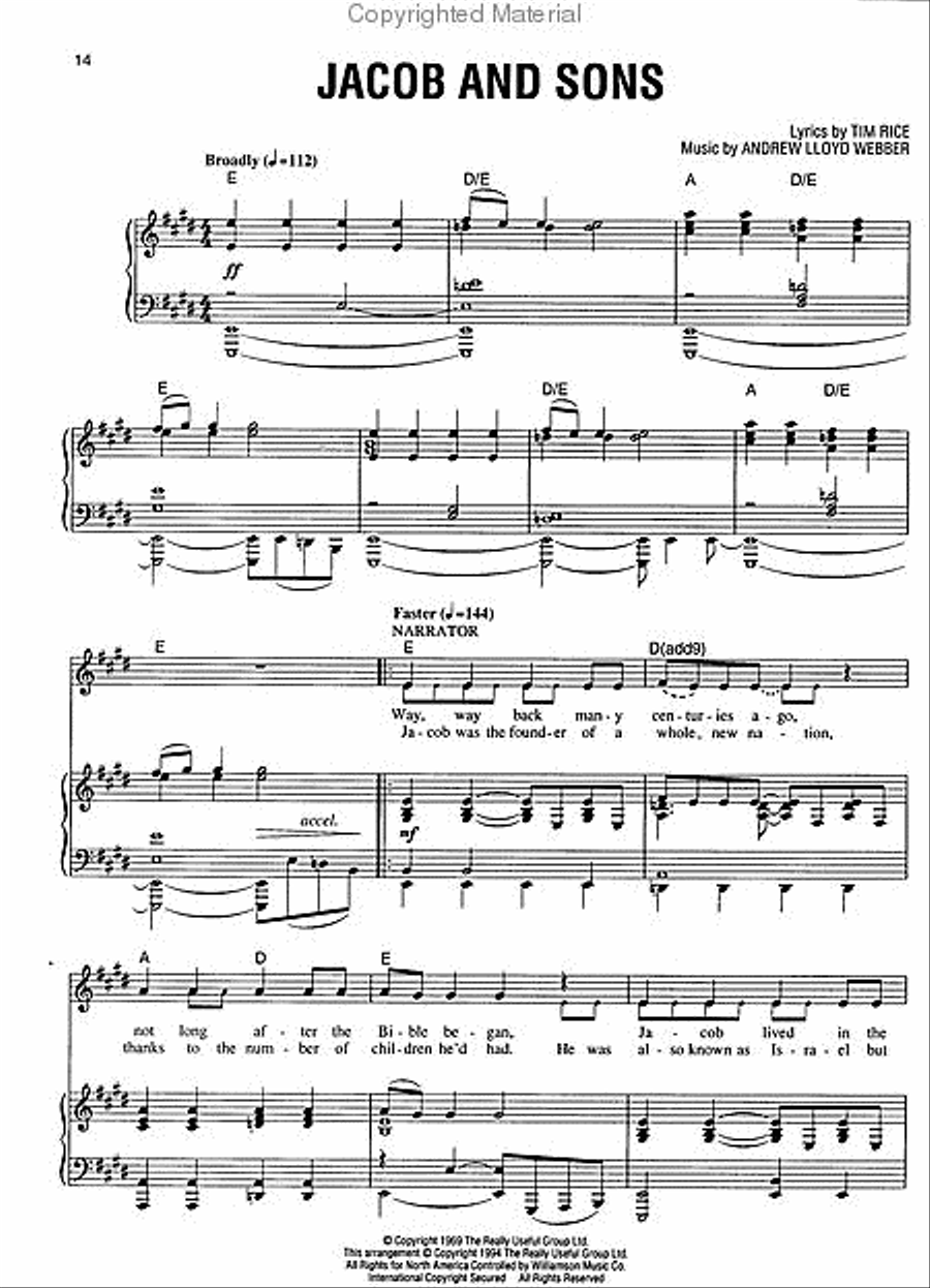 Joseph and the Amazing Technicolor Dreamcoat Piano, Vocal, Guitar scores gallery preview page 2