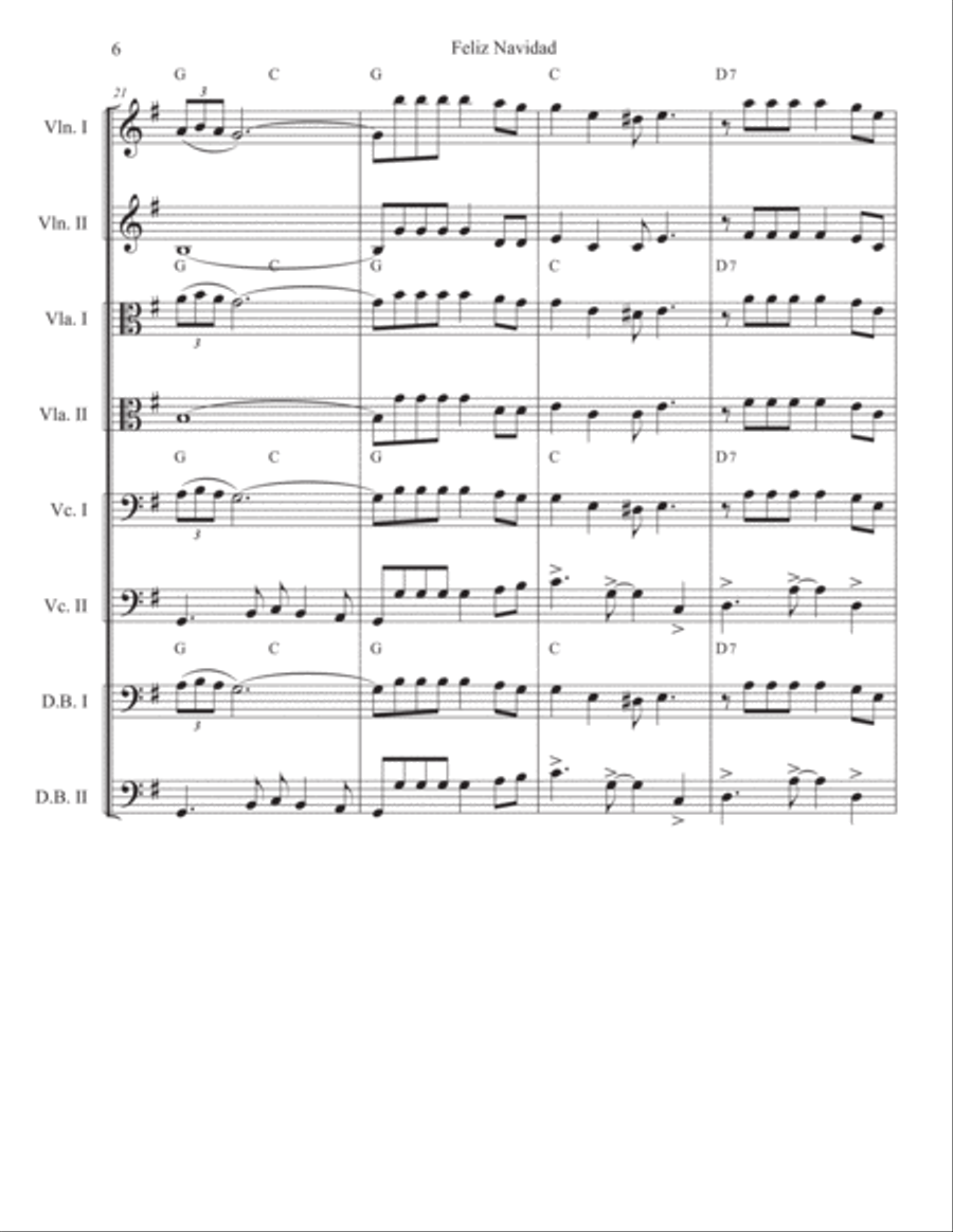 Feliz Navidad Feliz Navidad String Quartet scores gallery preview page 6