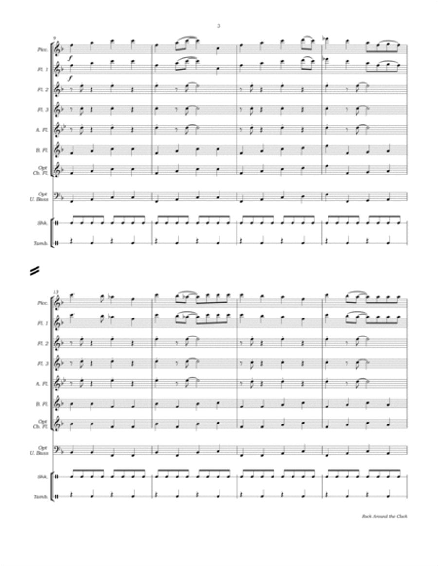 Rock Around The Clock Flute Choir scores gallery preview page 6
