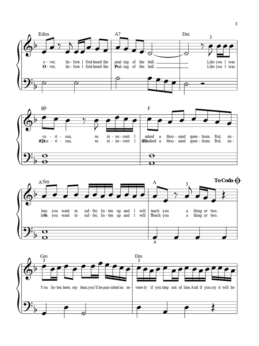 School Song School Song Easy Piano scores gallery preview page 3