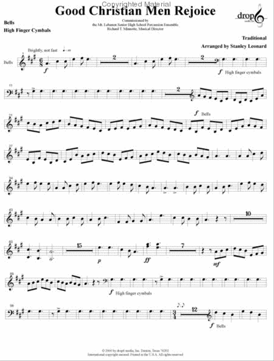 Good Christian Men Rejoice Percussion Ensemble scores gallery preview page 4