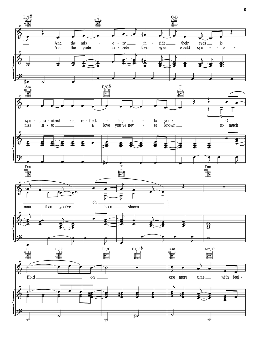 One More Time With Feeling Piano, Vocal, Guitar scores gallery preview page 3