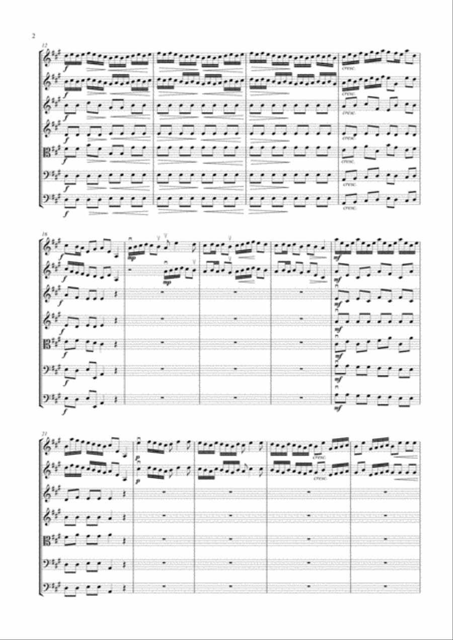 Arrival of the Queen of Sheba for 2 solo violins and strings String Orchestra scores gallery preview page 2