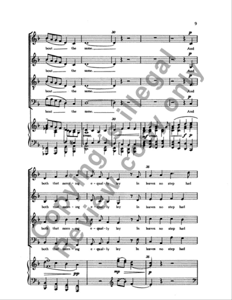 The Road Not Taken - SATB - From "Frostiana" image number null