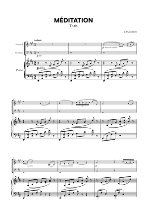 Jules Massenet - Thaïs Meditation (for French Horn, Trombone and Piano)