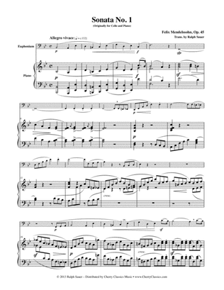 Book cover for Sonata No. 1 Op. 45 for Euphonium & Piano