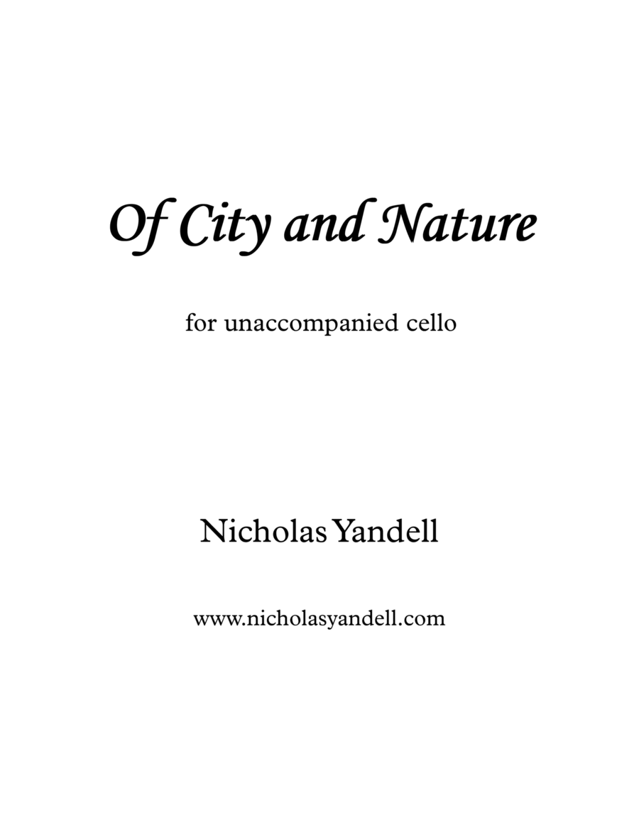 Of City and Nature for unaccompanied cello image number null