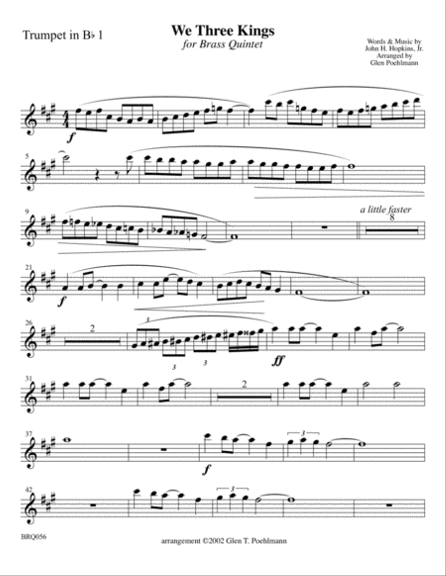 WE THREE KINGS arranged for BRASS QUINTET (unaccompanied) Brass Quintet scores gallery preview page 5