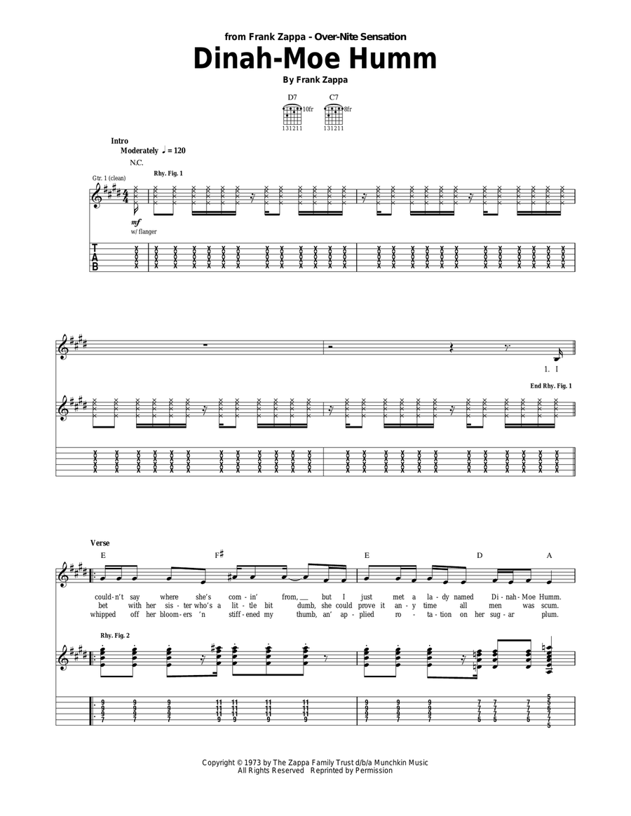 Dinah-Moe Humm Acoustic Guitar scores gallery preview page 1