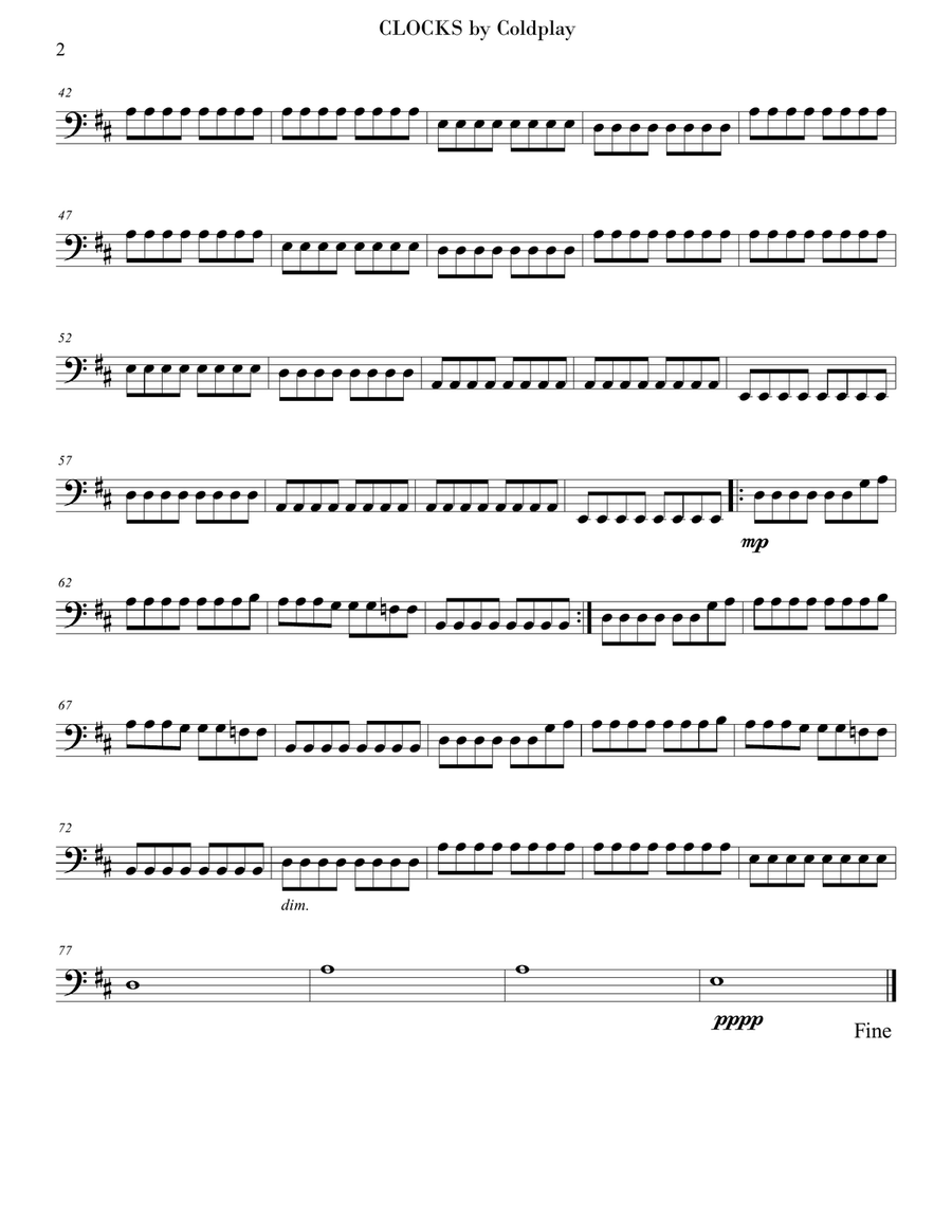 Clocks Guitar Ensemble scores gallery preview page 4