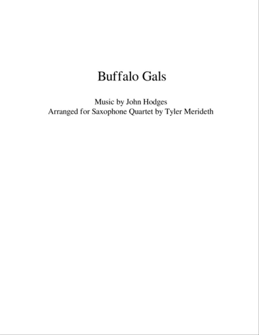 Buffalo Gals for Saxophone Quartet Saxophone Quartet scores gallery preview page 1