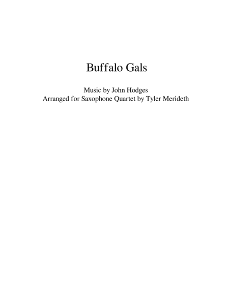 Buffalo Gals for Saxophone Quartet Saxophone - Digital Sheet Music