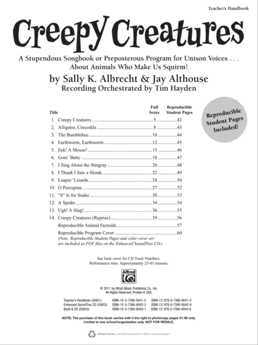 Creepy Creatures Creepy Creatures Unison Choir scores gallery preview page 5