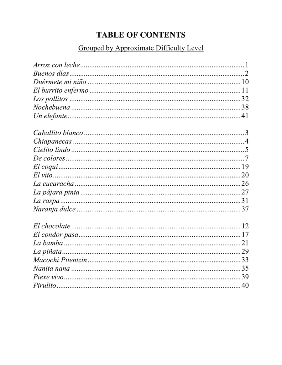 25 Latin-American Folk Songs and Children's Songs for Piano: Beginner and Intermediate Easy Piano scores gallery preview page 5