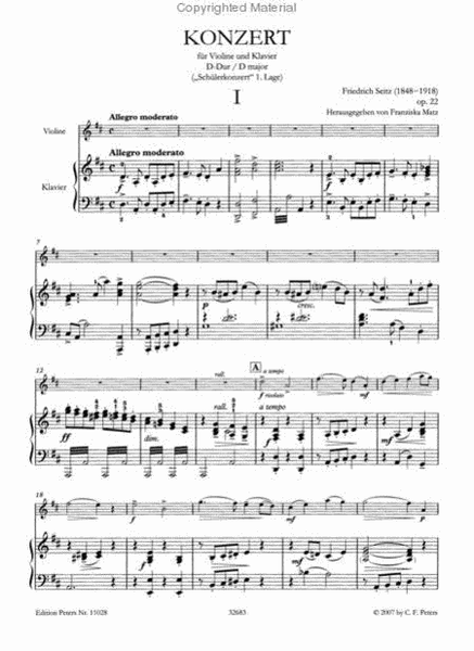 Concerto for Violin and Piano in D Op. 22