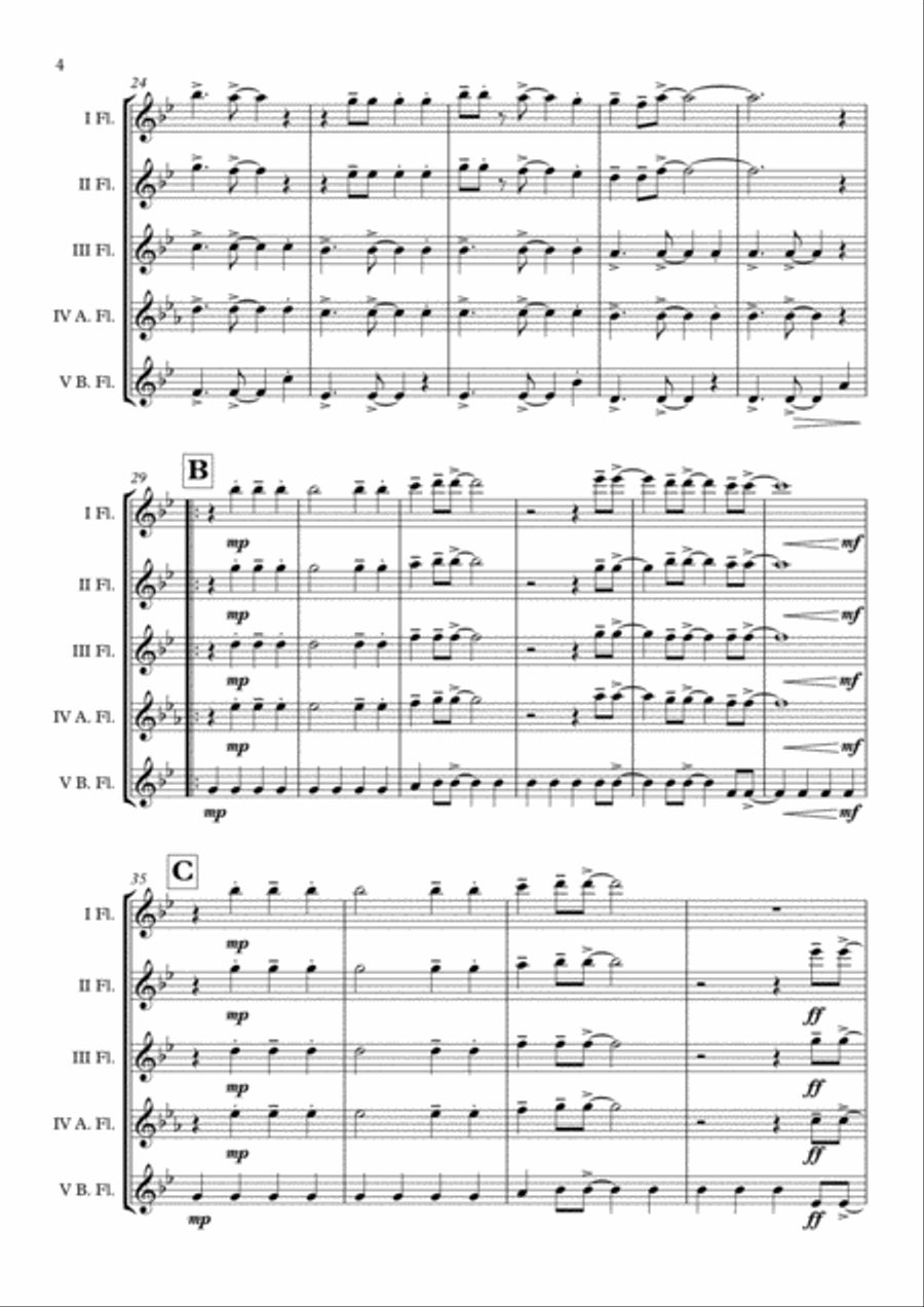 Rosanna Rosanna Flute Choir scores gallery preview page 5