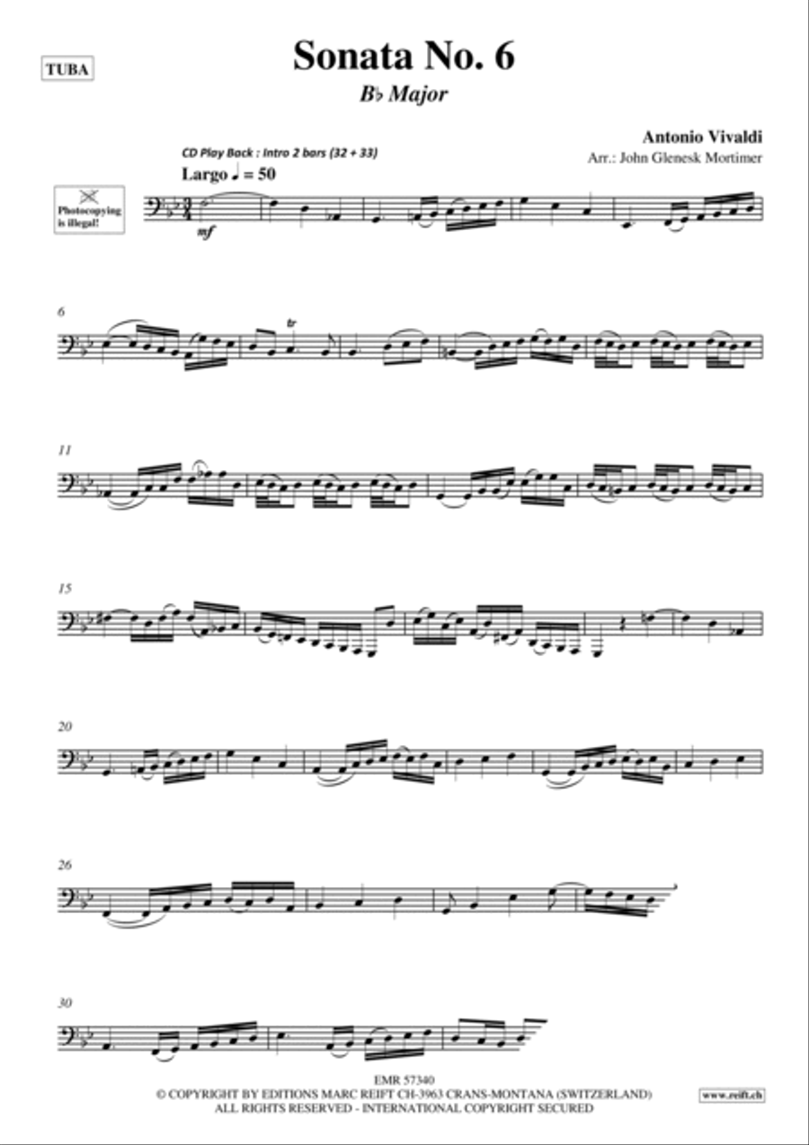 Sonata No. 6 Tuba scores gallery preview page 3