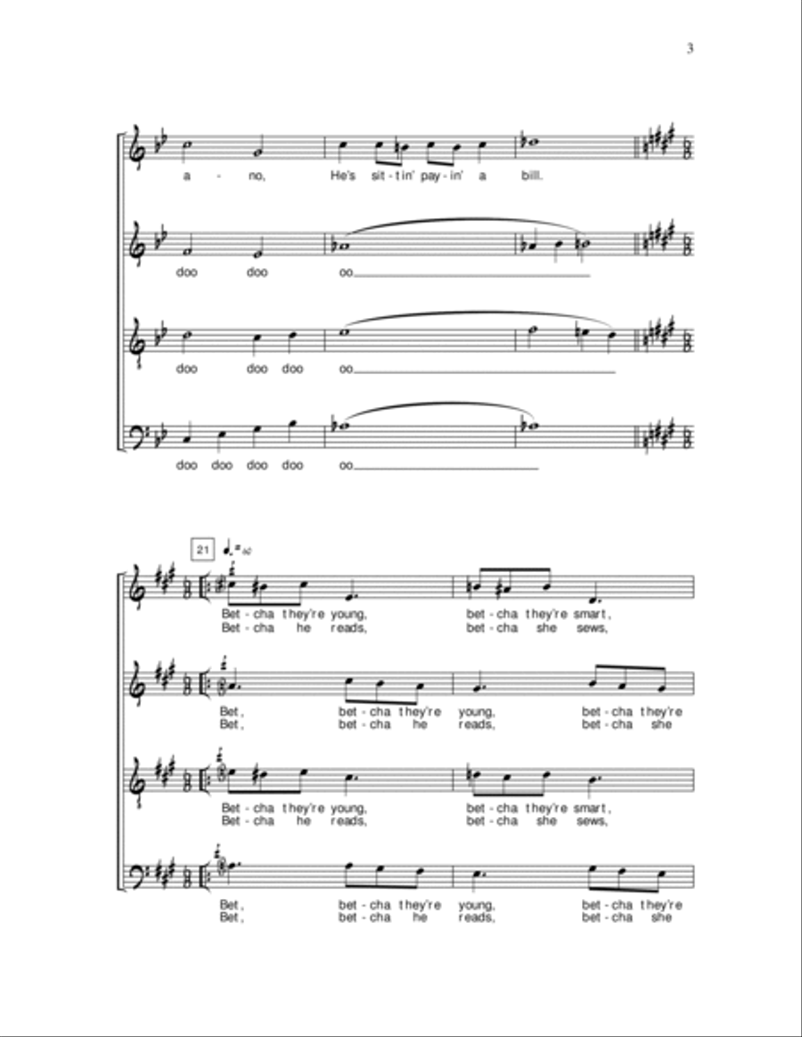Maybe (from Annie) (arr. Deke Sharon) 4-Part scores gallery preview page 3