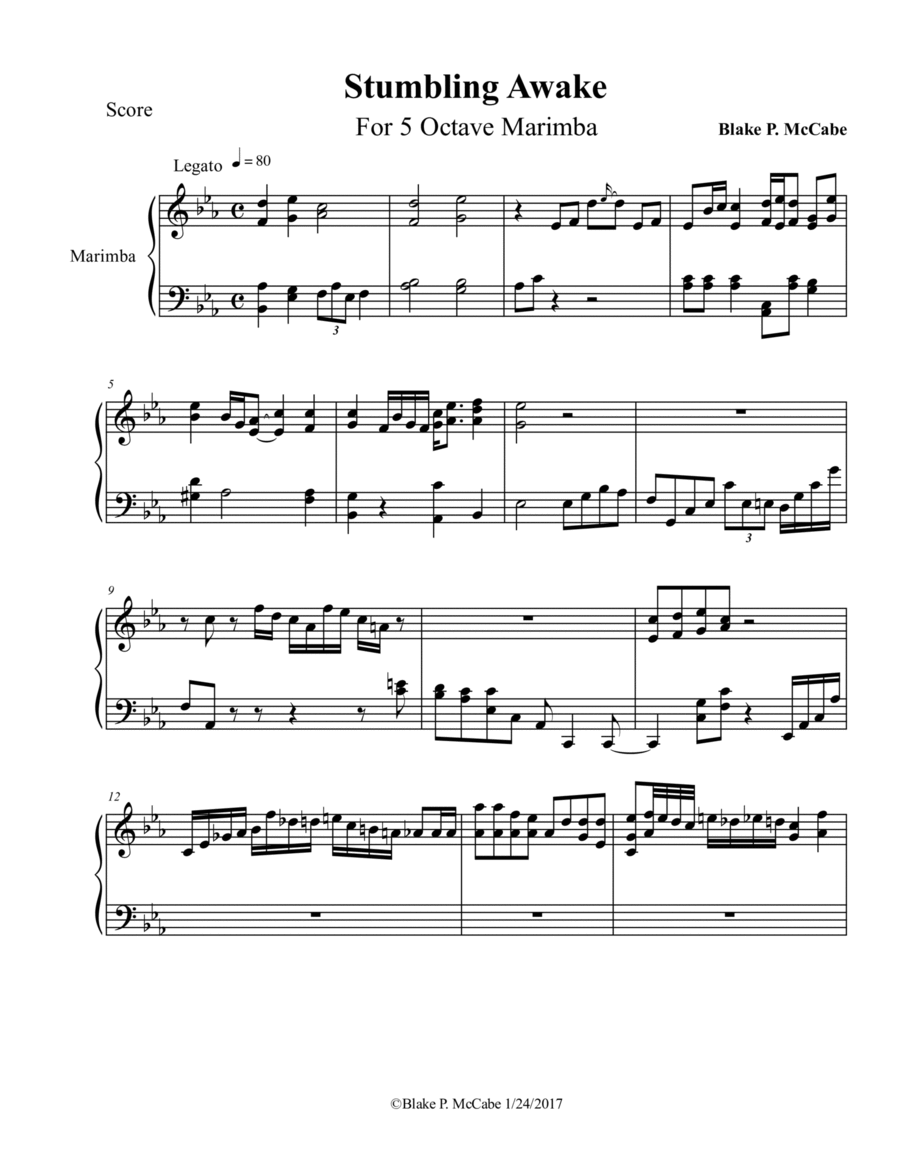 Stumbling Awake Stumbling Awake Marimba scores gallery preview page 1