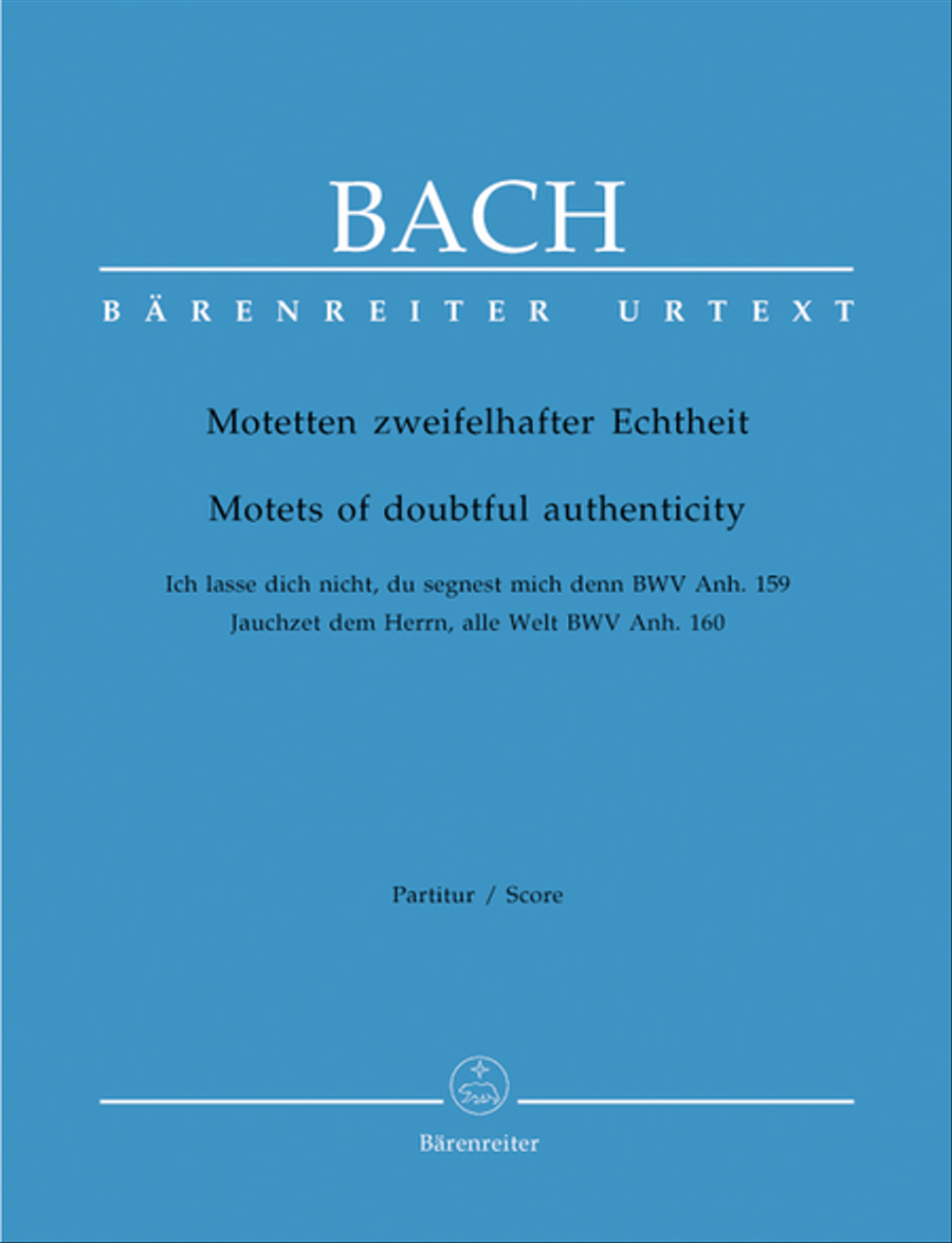 Motets of Doubtful Authenticity, BWV Anh. 159/160 4-Part scores gallery preview page 1