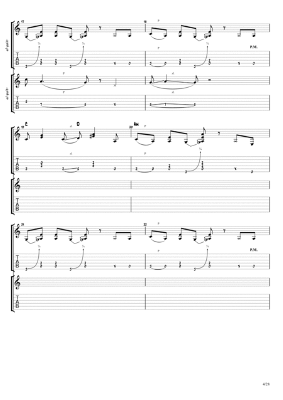 Cry For The Bad Man Guitar Tablature scores gallery preview page 4