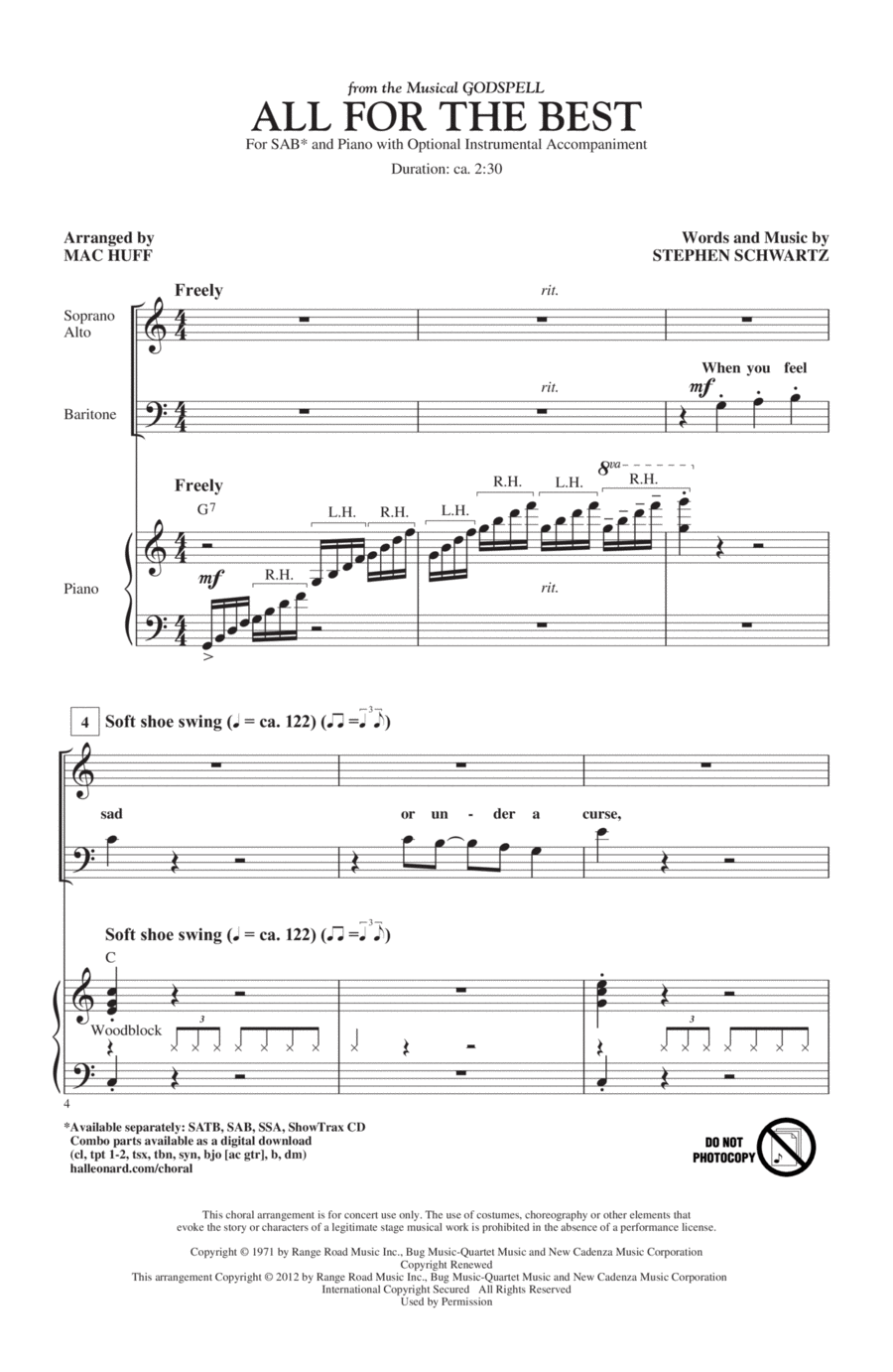 All For The Best 3-Part scores gallery preview page 1
