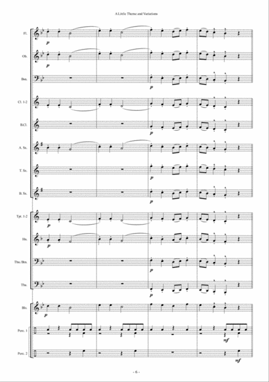 A Little Theme and Variations Concert Band scores gallery preview page 6