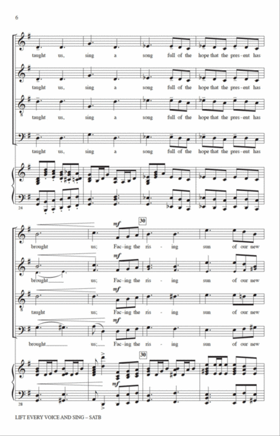 Lift Every Voice And Sing (arr. Rollo Dilworth) 4-Part scores gallery preview page 4