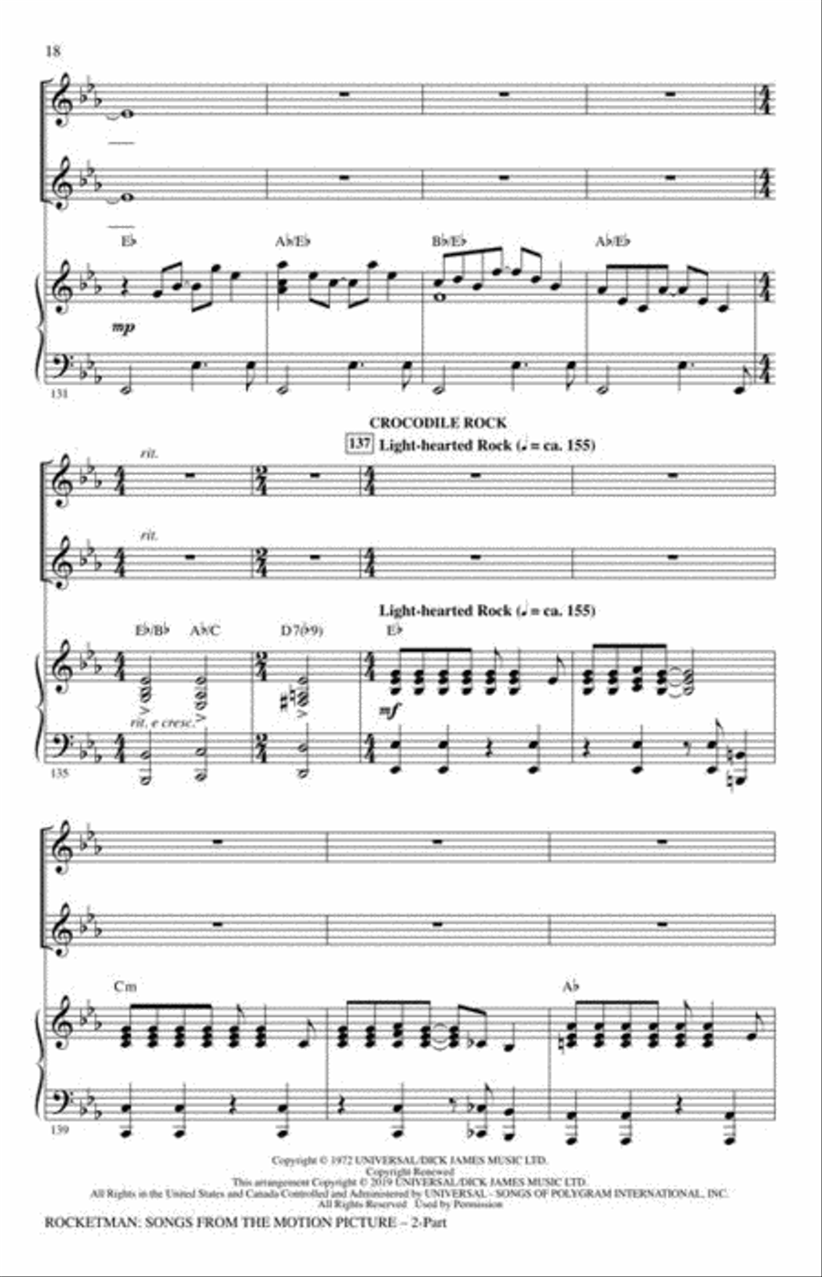 Rocketman: Songs from the Motion Picture 2-Part scores gallery preview page 6