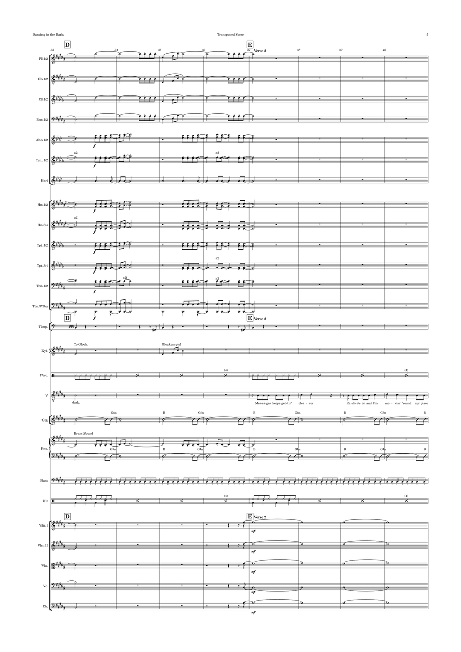 Dancing In The Dark Full Orchestra scores gallery preview page 5