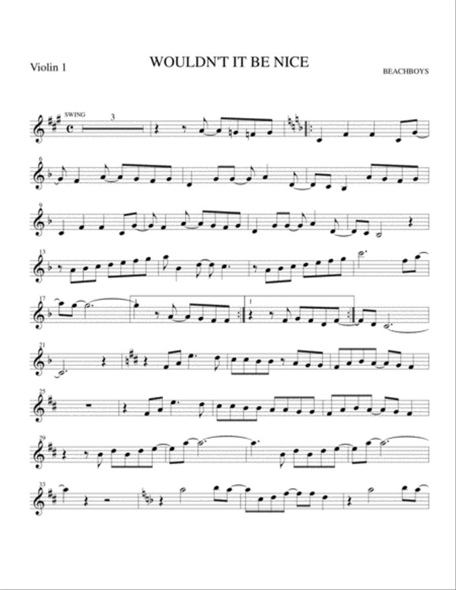 Wouldn't It Be Nice String Trio scores gallery preview page 1