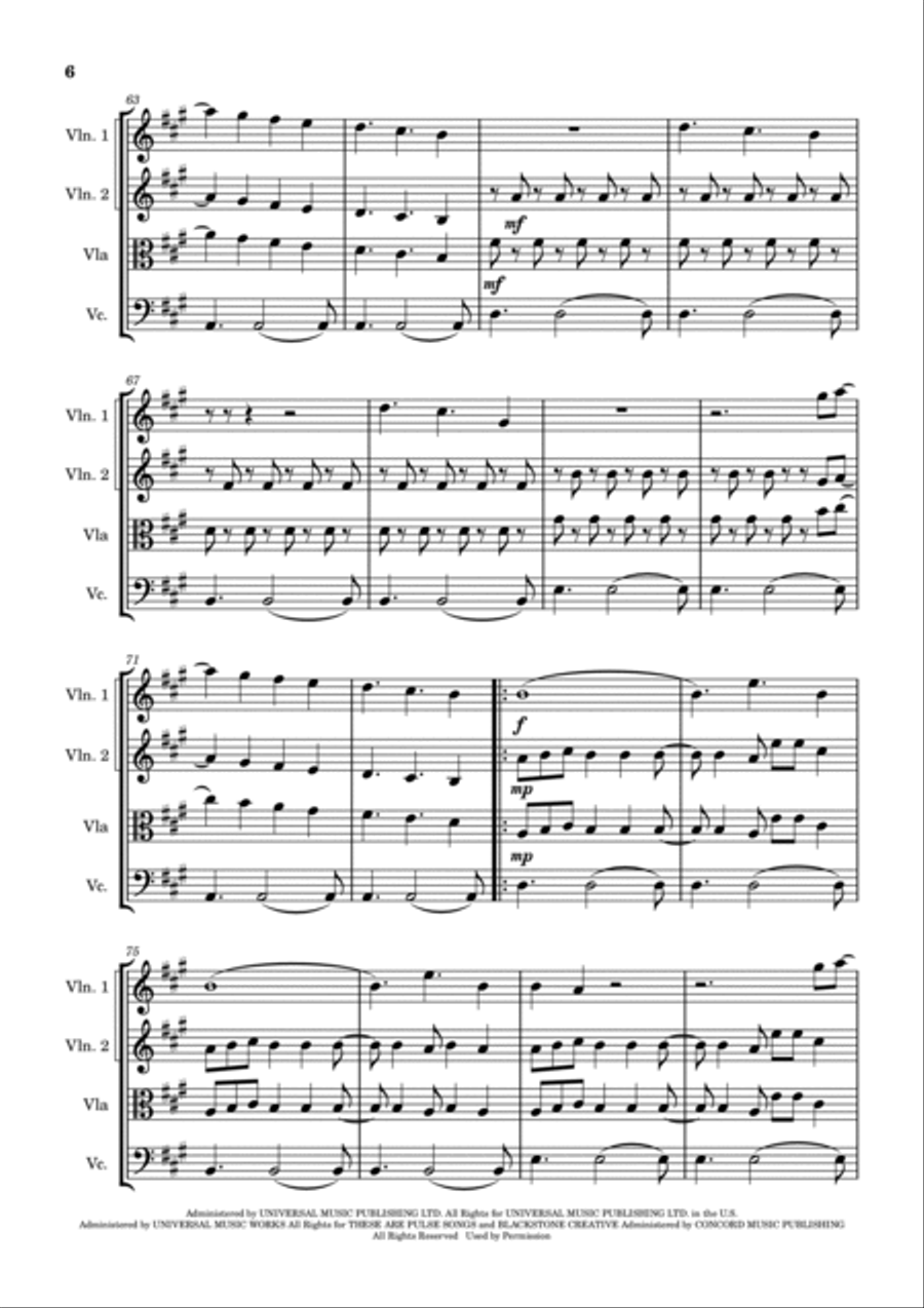 As It Was As It Was String Quartet scores gallery preview page 6