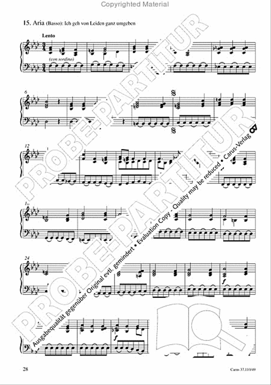 Markuspassion. Werkausgabe Reihe 1, Bd. 7 (Homilius) Organ scores gallery preview page 29