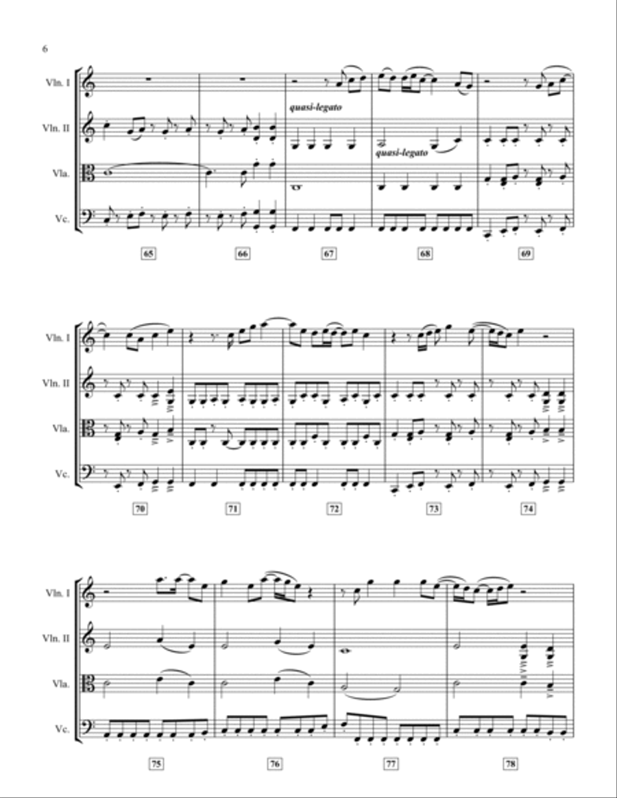 Walking On Broken Glass String Quartet scores gallery preview page 6