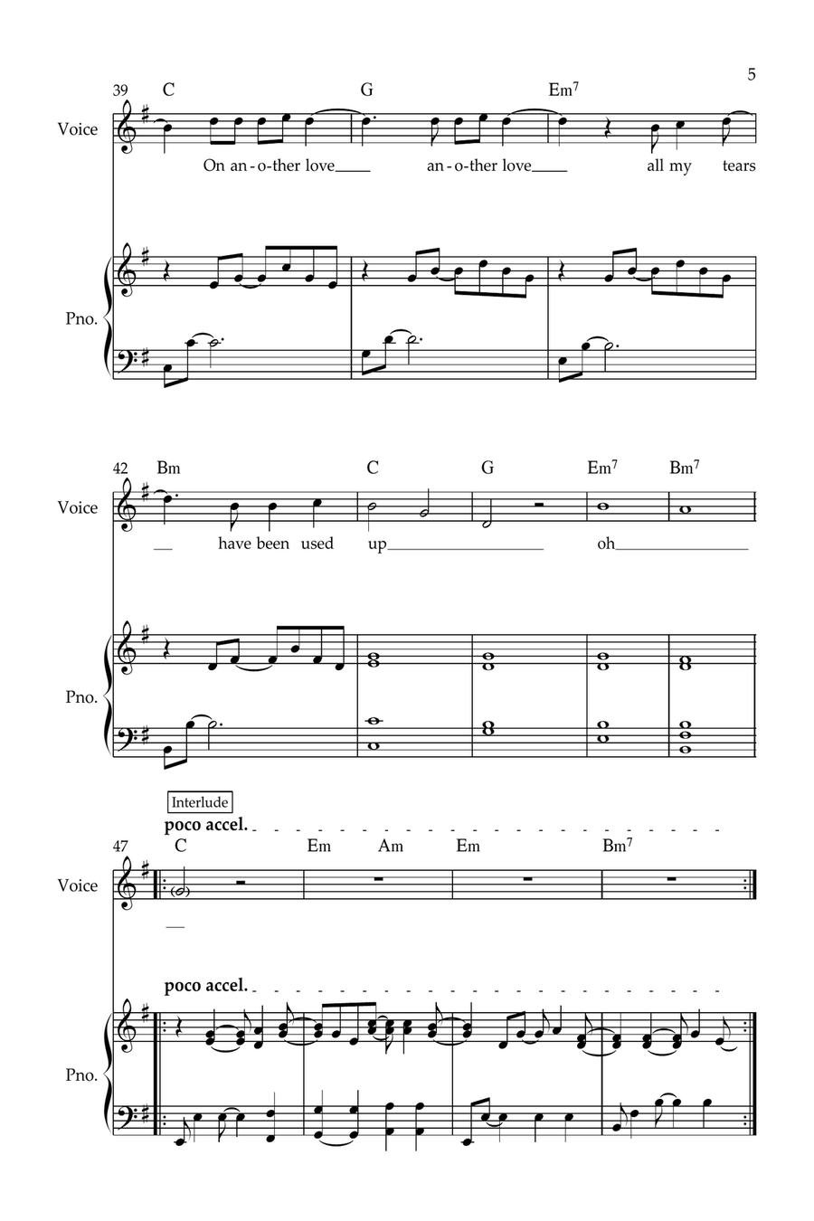 Another Love Piano, Vocal, Guitar scores gallery preview page 5