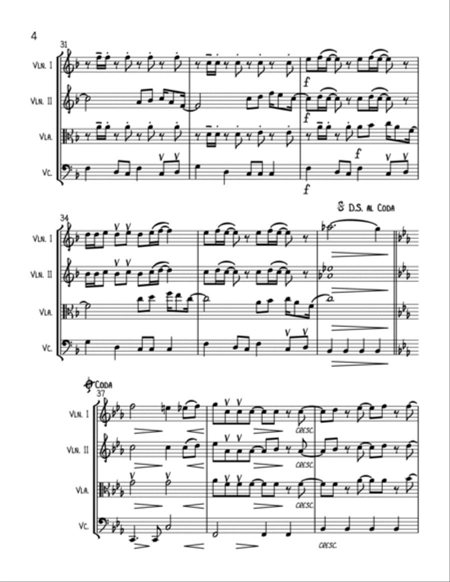 Ebony And Ivory Ebony And Ivory String Quartet scores gallery preview page 4