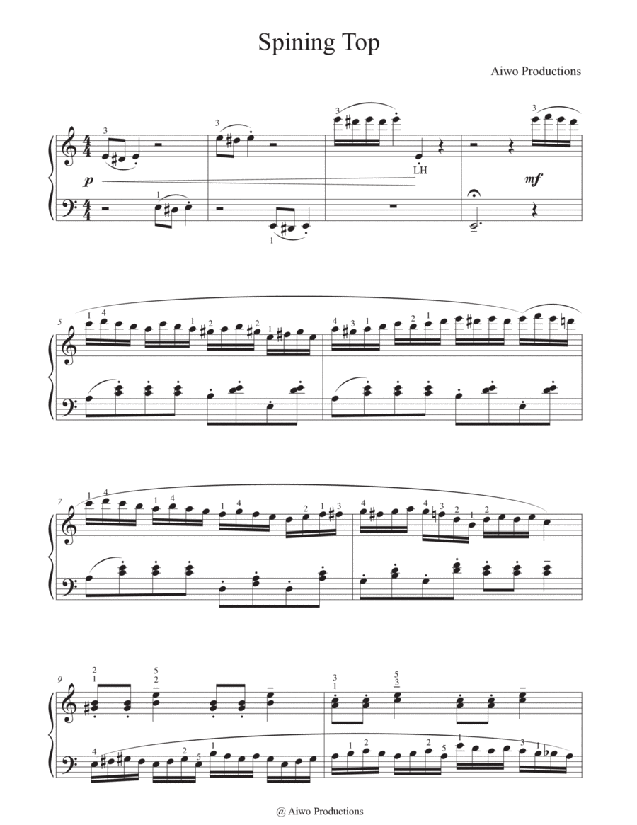 Spinning Top Piano Solo scores gallery preview page 1