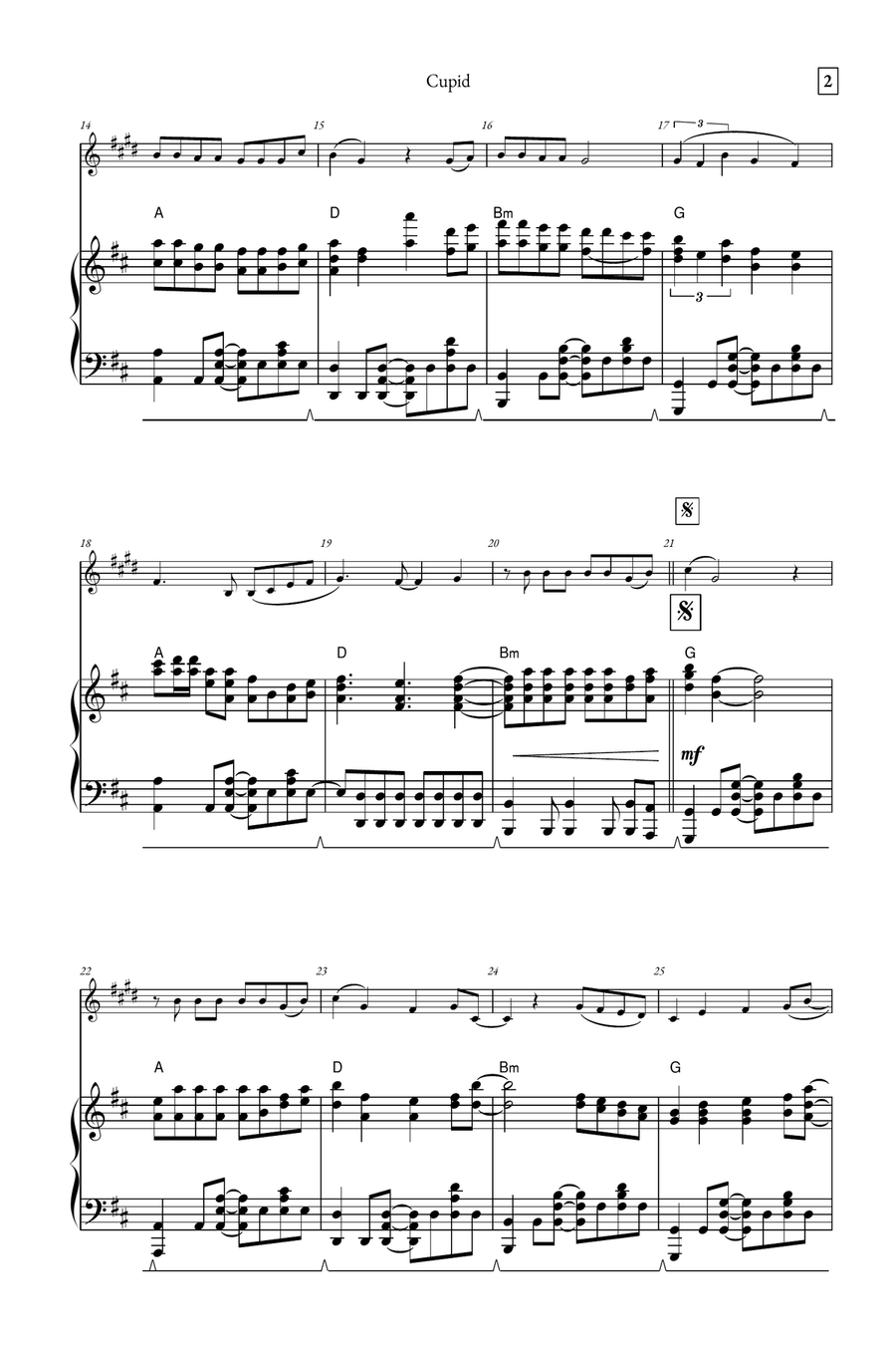Cupid - Twin Version (Feat. Sabrina Carpenter) B-Flat Clarinet scores gallery preview page 2