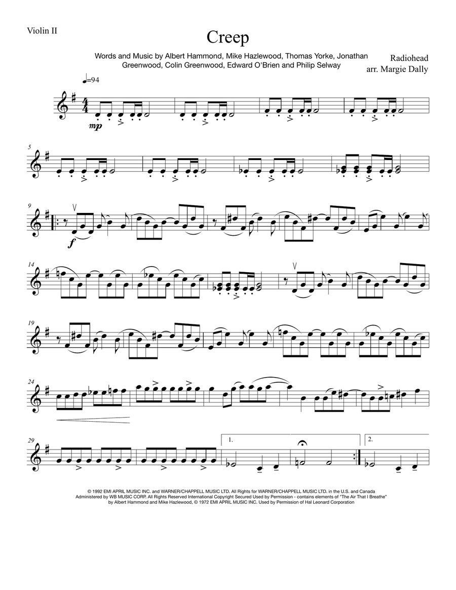 Creep Creep String Quartet scores gallery preview page 3